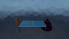 poop and hotdog have a ping pong party