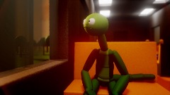 Green Guy On A Train