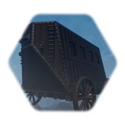 Large wooden prison carriage