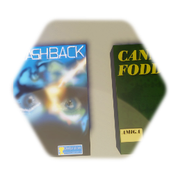 Amiga game box art :Flashback and :Cannon Fodder
