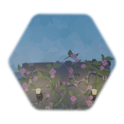 Stone Wall with Flowering Vines