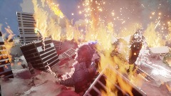 Godzilla y kaijus destrullen la Ciudad 8 (Superamenza espacial)