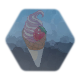 Strawberry Ice Cone - Pixel Art