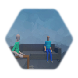 Steve and Alex sit on Simple modern corner sofa