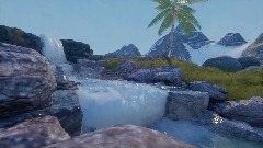 chill waterfall scene