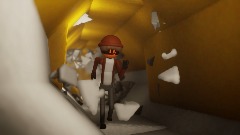 Jwest runs down a hallway for an undetermined...