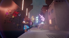 Lofi in futuristic street