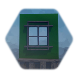 Rustic green wall with window
