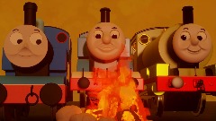 Thomas, Percy, And Lomas Resting By A Campfire