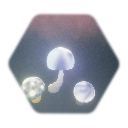 Mushrooms - glowing - group of 3