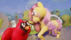 Fluttershy lost her Angel :0  (MLP game) level 1 vertical slice