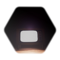 old tv and wooden tables