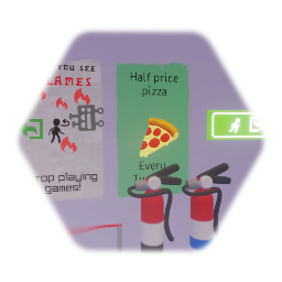 Signs, barriers and posters