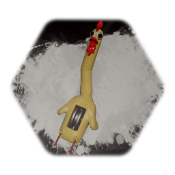 Rubber chicken with a pulley in the middle