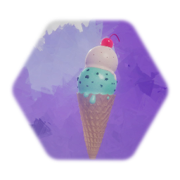 Waffle Cone Double Scoop - Lit