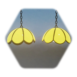 Flower Shaped Stain Glass Chandelier Yellow 1