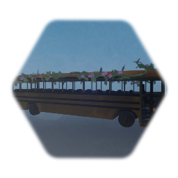 Remix of destroyed school with vines