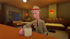 Pig Detective At The Cafe