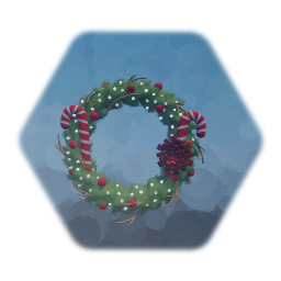 Christmas Wreath with Candy Canes and Lights