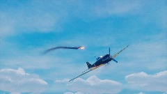 Dogfight over some islands and frosty mountains