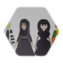 Beetlejuice,Lydia,Mavis,and Johnny