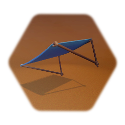 Blue Fabric Makeshift Awning Shelter