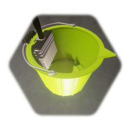 Pasting brush in bucket