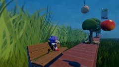 Sonic waits for a bus