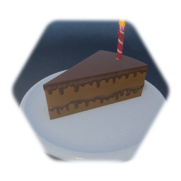 Slice of chocolate Birthday cake