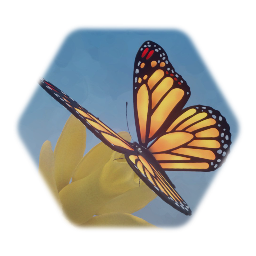 Butterfly landing on flower to drink - animated