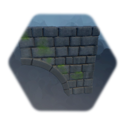 Rough stone dungeon wall arch