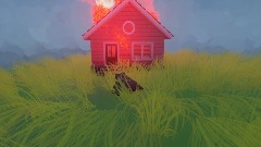 frog tries to stop his house from burning down