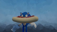 Sonic eat hot dog-Sonic come um hot dog