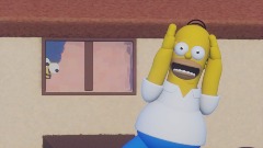 Marge is spying on Homer