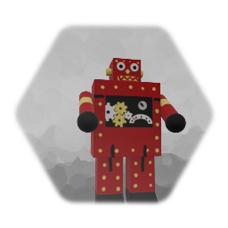 Red retro space toy robot