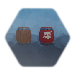 Stylized Fantasy Destructible Barrel and Explosive Barrel