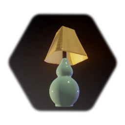 Blue Lamp with Yellow Shade