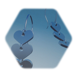 Silver Heart Charm Earring Set