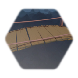 Wooden rope bridge