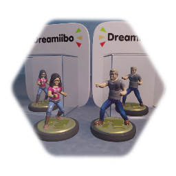 Dreamiibo Justin ( irishmile ) and Zua figurines