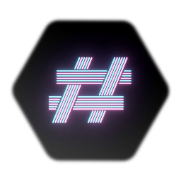 Neon Retro Striped Number Sign