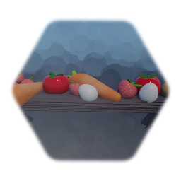 Shelf of fruit and veg