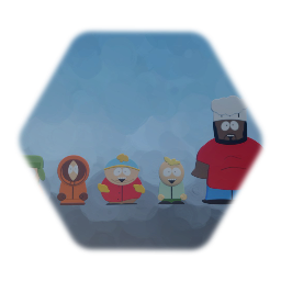 the south park boys with mouths and butters and chef