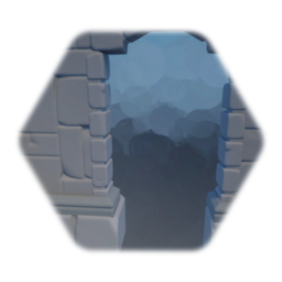 Stone brick wall door way