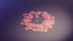 Heart Shaped Candies but I drop them on the floor.