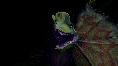 J P Dilophosaurus spitter