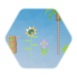 Green Hill Trees, Totems & Flowers (with bushes)