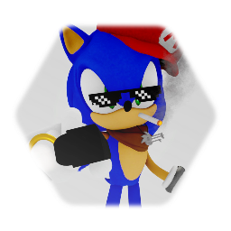 Sonic but with drip (and a gun)