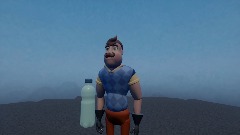 The neighbor drinks water