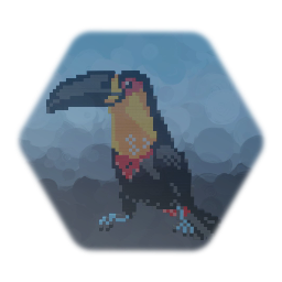 Pixel Art Channel-Billed Toucan (Ramphastos Vitellinus)